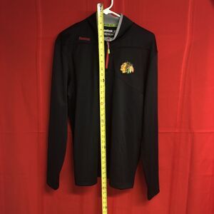 Reebok NHL Blackhawks Mens Quarter Zip large Hockey Sports Activewear Chicago